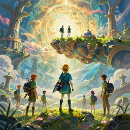 dreamscape architect, legend of zelda, extremely detailed digital painting, in the style of fenghua zhong and ruan jia and jeremy lipking and peter mohrbacher, mystical colors, rim light, beautiful lighting, 8 k, stunning scene, raytracing, octane, trending on artstation