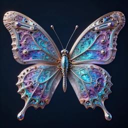wonderful fluo cyberpunk mechanical butterfly of fractals and patterns, hyper detailed, intricate and detailed, ornate 8 k gorgeous intricate detailed, octane render
