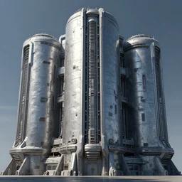 3 d sculpt of scifi cylindrical industrial building facade by halo, star wars, ilm, star citizen halo, mass effect, starship troopers, elysium, the expanse, high tech industrial, artstation unreal