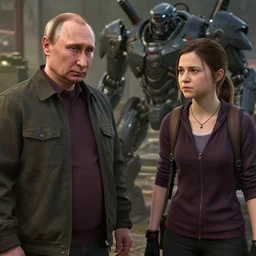 ultrarealistic video game screenshot of real vladimir putin and real greta thunberg in the video game last of us, 8 k high quality art by artgerm alonzo mecha