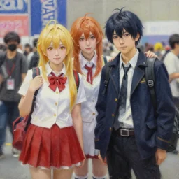 oil painting of cosplayers at Anime Expo