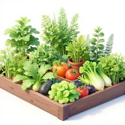 this beautiful little garden with its huge variety of vegetables and herbs thrives because she and her neighbors have made it so.