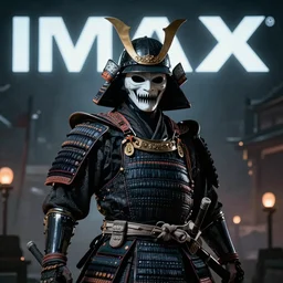 scary Godlike masked and helmeted samurai in the style of Wallace and Gromit , IMAX , award winning , post processing , suspenseful , masterpiece , octane rendered