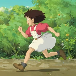 frame to frame animation of a run cycle by studio ghibli