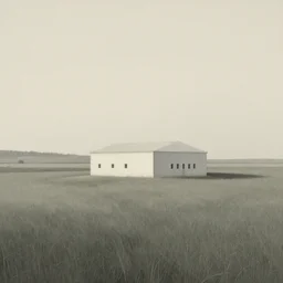 A serene landscape with a singular building in the style of Terry Redlin.