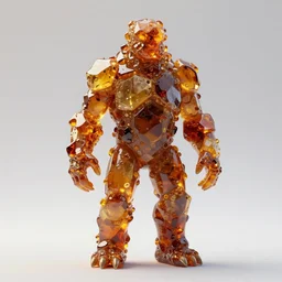 a humanoid monster encased in a clump of amber, symmetrical, highly detailed, digital art, sharp focus, trending on art station