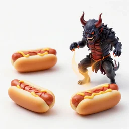 4 5 mm cookbook photography of a hotdog summoning a demon in one in hell, photography by tyler mitchell johfra bosschart