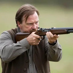Walter White aiming a Springfield Model 1847, realistic