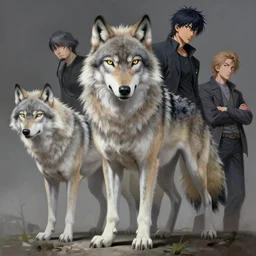anthro wolf highly detailed painting by naochika morishita, akihiko yoshida, greg tocchini, 4 k, trending on artstation, 8 k