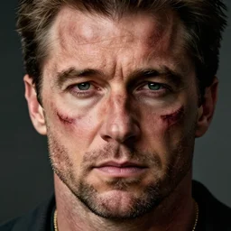 large scar across face mel gibson as berserker old man logan with a large scar across his eye | cinematic lighting | award - winning | closeup portrait | by donato giancola and mandy jurgens and charlie bowater | featured on artstation