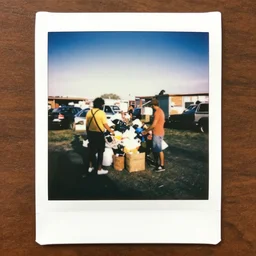 found polaroid photo of trash humpers in the trailer park