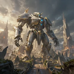 incredible protoss city beautiful dramatic lighting