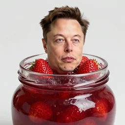 elon musk!!! trapped!!! in a jar of strawberry jam