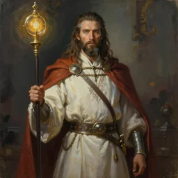 a painting of Kaladin stormblessed