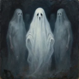 painting of odd nerdrum of a strange ghost surrounded by human etherical moody