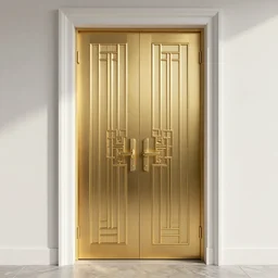 a gold and white art - deco double door by stanley artgerm lau highly detailed, cinematic lighting, octane render, unreal engine lumen, very coherent. cinematic, hyper realism, high detail, octane render, 8 k