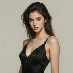 sensual delhi girl in a little black dress portrait, sci - fi face, elegant, highly detailed, digital painting, artstation, concept art, smooth, sharp focus, illustration, art by artgerm and greg rutkowski and alphonse mucha