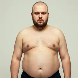 a picture of a 4 0 year old man with shaved head, short beard, beer belly by artgerm and greg rutkowski