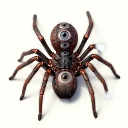 a doctor with multiple eyes like a spider, realistic illustration