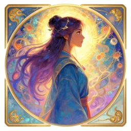side profile centered painted portrait, Maya Ali as a wind mage, Arcane and D&D, concept art, beautifully backlit, official fanart, 4k, HDR, Trending on artstation, Behance, Art Nouveau, chromatic colours, by Jesper Ejsing and RHADS and Makoto Shinkai and Lois van baarle and ilya kuvshinov and rossdraws and Cushart Krentz and Gilleard James