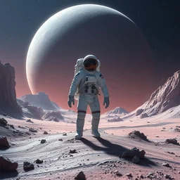 an astronaut on an alien planet