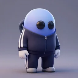 amongus funny character with adidas tracksuit, 8 k, octane render, blender, artstation