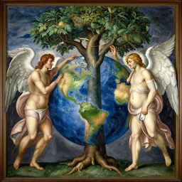 the last tree on earth guarded by angels painted by michelangelo