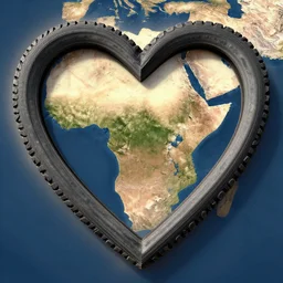god console interfering with the heart - shaped tire boundaries along the african continent