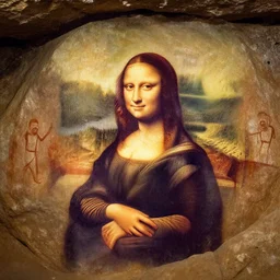 Cave Paiting Stone Age, cave painting, cave painting, rustic, archaeology, cave painting of the Mona Lisa