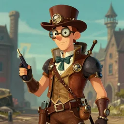 a steampunk hale appleman in the style of h. g. wells