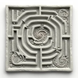 3d embossed bumpy textured maze fractal swirling muted colors, by ernst haeckel