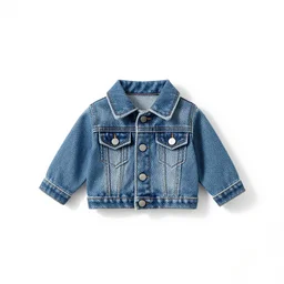 miniature denim jacket, 8k product photo, isolated on a pure white background, centered, entire object in frame, sharp focus, soft studio lighting