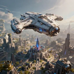 protoss spaceship attacking zerg city from above beautiful art uhd 4 k, artstation, hdr, 4 k, incredible detail, cinematic lighting, unreal engine 5