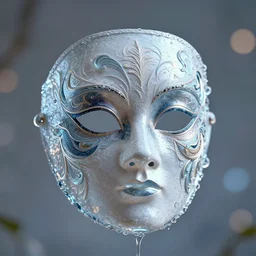 an elaborate intricate mask made of water, rendered in octane, behance hd, bokeh backdrop