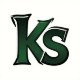 logo design featuring letters k s for jungle comic book cover, vector art,