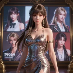 instagram photo. insanely detailed. by wlop, ilya kuvshinov, krenz cushart, greg rutkowski, pixiv. zbrush sculpt, octane, maya, houdini, vfx. a gorgeous young anime cg gentle girlish feminine sissy boy with long hairstyle in evening dress, in luxury advertisement. cinematic dramatic atmosphere, sharp focus, volumetric lighting