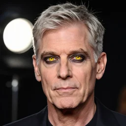 headshot of ellen degeneres with yellow goat like eyes, ellen degeneres in highly detailed satyr like makeup by rick baker, studio lighting, 8 k, photo shoot, 9 inch kershaw soft focus lens f / 5. 6