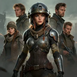 masterpiece concept art, a beautiful highly detailed sci - fi wild lady in battle helmet, cinematic moody colors, realistic shaded lighting poster by ilya kuvshinov, magali villeneuve, artgerm, jeremy lipkin and michael garmash and rob rey,