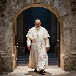 the pope enters a portal to another universe,
