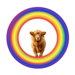 circle of life, white background, rainbow colors, 8 k