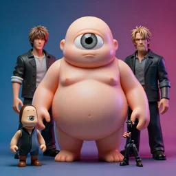 hyperrealistic rendering, fat smooth cronenberg flesh monster final fantasy marlboro by donato giancola and greg rutkowski and wayne barlow and zdzisław beksinski, eyeballs, product photography, action figure, sofubi, studio lighting, colored gels, colored background