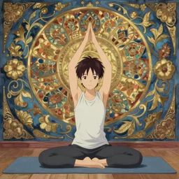anime ukiyo - e yoga, intricate oil painting by greg rutkowski, trending on artstation