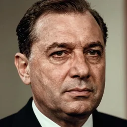 60s movie still close portrait of Josip Broz Tito, cinestill 800t eastmancolor, dramatic face, very detailed, skin texture, high quality
