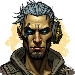 a well designed portrait of psycho from borderlands 3, detailed, realistic, sketch style, artstation, greg rutkowski, 8 k resolution.