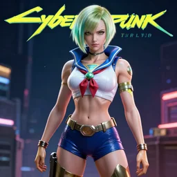 cyberpunk sailor warrior, highly detailed, 4 k, hdr, smooth, sharp focus, high resolution, award - winning photo, artgerm, photorealistic