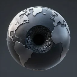 a black hole, inside a globe, mirrors, 3 d, ouroboros, deviantart