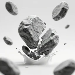 highly detailed beautiful black and white flying broken stones, artstation, splash, wild focus, dynamic lighting, elegant, beauty, masterpiece, by riccardo federici, by james jean, illustration, ink draw, paint, pen