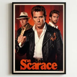 vintage scarface poster by karol bak, james jean, tom bagshaw, rococo, sharp focus, trending on artstation, cinematic lighting, hyper realism, octane render, 8 k, hyper detailed.