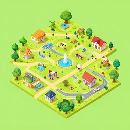 isometric, casual game map