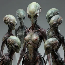 aliens brainsuckers attacking kali goddess, perfect faces, fine details, studio lighting, subtle shadows, art by katsuya terada, photorealism, hyper realism, octane render, hyper detailed, canon eos r 3, f / 1. 4, iso 2 0 0, 1 / 1 6 0 s, medium shot, 8 k, raw, unedited, in - frame,